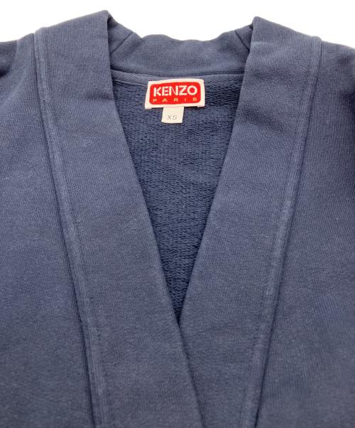 KENZO（ケンゾー）KENZO (ケンゾー) アーチロゴスウェットカーディガン ネイビー サイズ:XSの古着・服飾アイテム