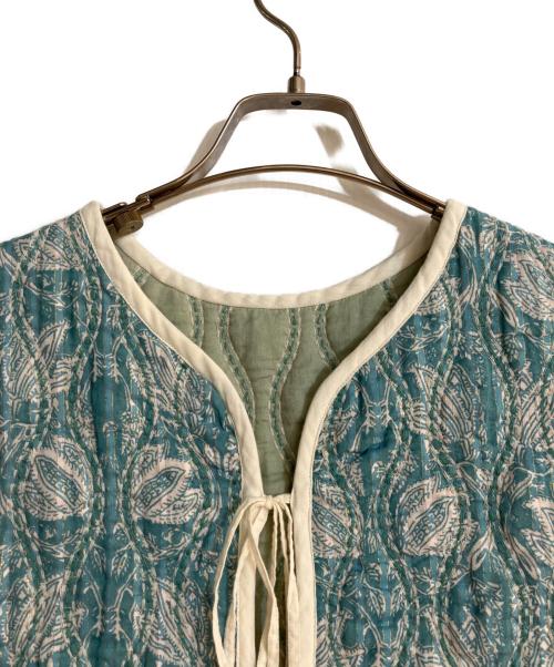 ne quittez pas（ヌキテパ）ne quittez pas (ヌキテパ) Cotton Lurex Tulip Print Quilting Vest グリーン サイズ:不明の古着・服飾アイテム