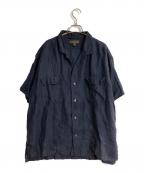 NIGEL CABOURNナイジェルケーボン）の古着「OPEN COLLAR SHIRT LINEN TWILL」｜ネイビー