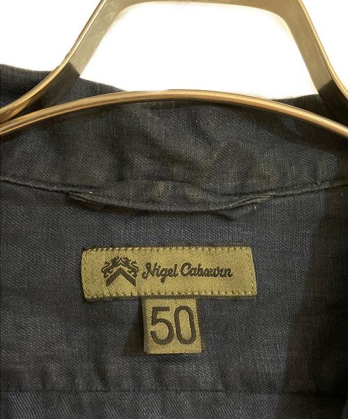 NIGEL CABOURN（ナイジェルケーボン）NIGEL CABOURN (ナイジェルケーボン) OPEN COLLAR SHIRT LINEN TWILL ネイビー サイズ:50の古着・服飾アイテム