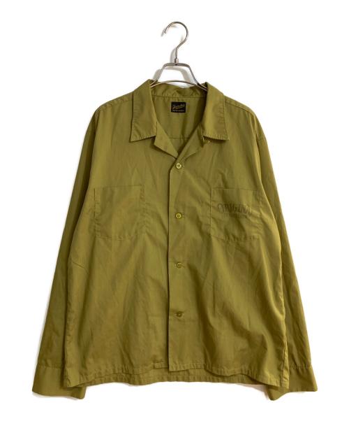 TENDERLOIN（テンダーロイン）TENDERLOIN (テンダーロイン) K-SEVEN期 ロゴステンシルオープンカラーシャツ グリーン サイズ:Ｌの古着・服飾アイテム