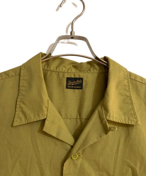 TENDERLOIN（テンダーロイン）TENDERLOIN (テンダーロイン) K-SEVEN期 ロゴステンシルオープンカラーシャツ グリーン サイズ:Ｌの古着・服飾アイテム