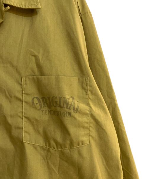 TENDERLOIN（テンダーロイン）TENDERLOIN (テンダーロイン) K-SEVEN期 ロゴステンシルオープンカラーシャツ グリーン サイズ:Ｌの古着・服飾アイテム