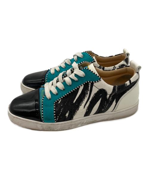 Christian Louboutin（クリスチャン・ルブタン）Christian Louboutin (クリスチャン・ルブタン) コーティングキャンバス×パテントコンビローカットスニーカー グリーン サイズ:26.5の古着・服飾アイテム