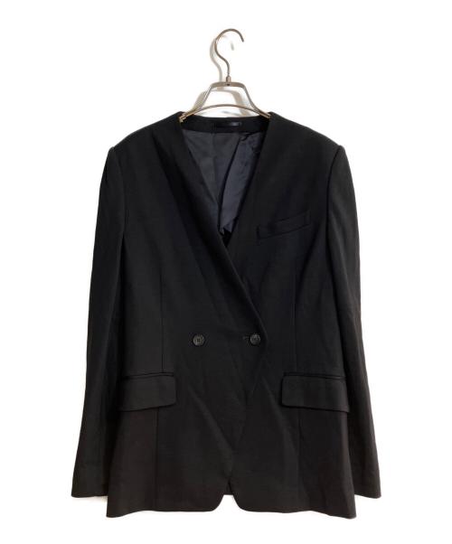 PAUL SMITH（ポールスミス）Paul Smith (ポールスミス) ウィメンズ ジャージー ノーカラージャケット ブラック サイズ:42の古着・服飾アイテム