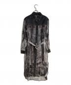DIESELディーゼル）の古着「D-ANISH-A ブラックデニムプリントシャツワンピース」｜グレー