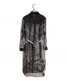 DIESEL（ディーゼル）の古着「D-ANISH-A ブラックデニムプリントシャツワンピース」｜グレー