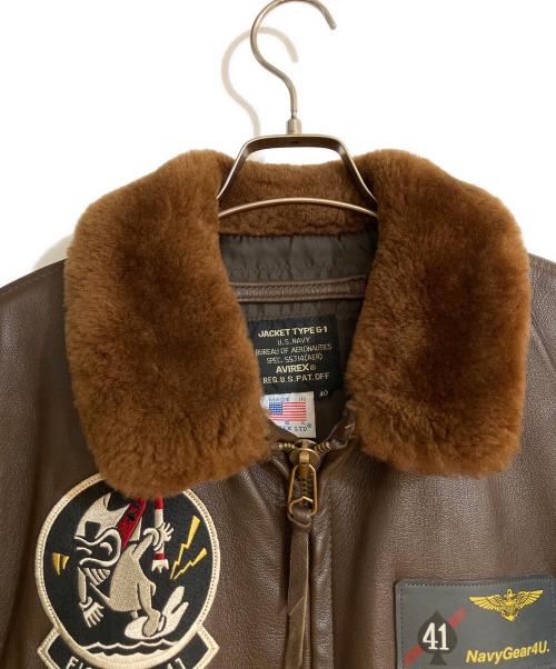 AVIREX（アヴィレックス）AVIREX (アヴィレックス) G-1 山羊革 フライトジャケット ブラウン サイズ:40の古着・服飾アイテム