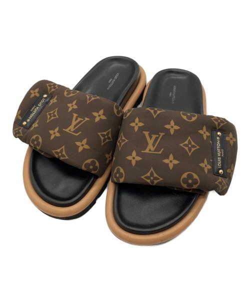 LOUIS VUITTON（ルイ ヴィトン）LOUIS VUITTON (ルイ ヴィトン) 1AAEBX プールピローラインミュール ブラウン サイズ:38の古着・服飾アイテム