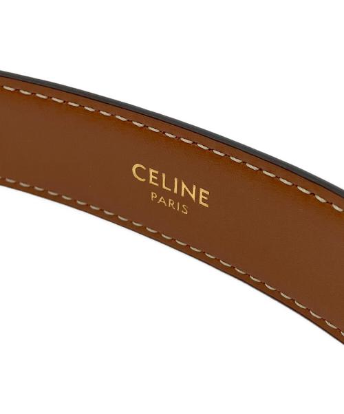 CELINE（セリーヌ）CELINE (セリーヌ) トリオンフバックルレザーベルト ブラウンの古着・服飾アイテム