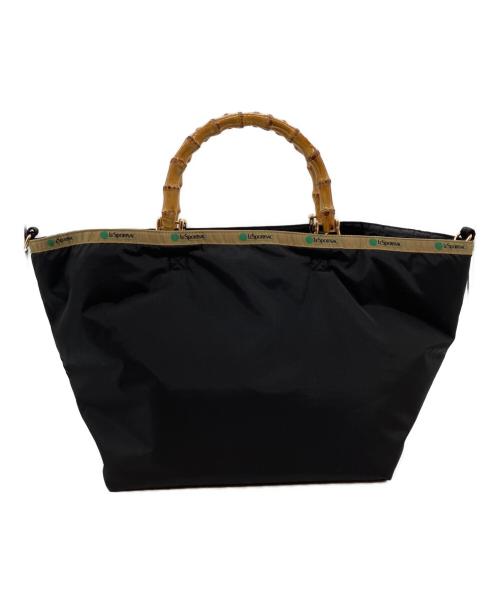 LeSportsac（レスポートサック）LeSportsac (レスポートサック) MEDIUM BAMBOO TOTE 2 ブラックインク ブラックの古着・服飾アイテム
