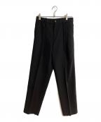 MARKAWAREマーカウェア）の古着「FRONT PLEATS PEGTOP ORGANIC WOOL SURVIVAL CLOTH」｜ブラック