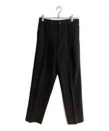 MARKAWARE（マーカウェア）の古着「FRONT PLEATS PEGTOP ORGANIC WOOL SURVIVAL CLOTH」｜ブラック