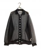 TTT MSWティー）の古着「See-Through Knit Cardigan/シースルー ニット カーディガン」｜ブラック