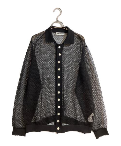 TTT MSW（ティー）TTT MSW (ティー) See-Through Knit Cardigan/シースルー ニット カーディガン ブラック サイズ:Ｌの古着・服飾アイテム