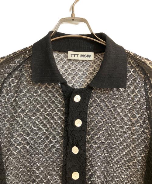 TTT MSW（ティー）TTT MSW (ティー) See-Through Knit Cardigan/シースルー ニット カーディガン ブラック サイズ:Ｌの古着・服飾アイテム