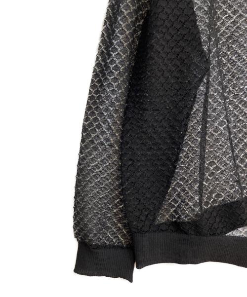 TTT MSW（ティー）TTT MSW (ティー) See-Through Knit Cardigan/シースルー ニット カーディガン ブラック サイズ:Ｌの古着・服飾アイテム