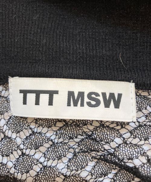 TTT MSW（ティー）TTT MSW (ティー) See-Through Knit Cardigan/シースルー ニット カーディガン ブラック サイズ:Ｌの古着・服飾アイテム