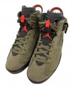 NIKE×Travis Scottナイキ×トラヴィススコット）の古着「Air Jordan 6 Retro "Medium Olive" NIKE Travis Scott」｜カーキ