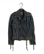 LEVI'S REDリーバイス レッド）の古着「05年 パンク期 スタッズデニムライダースジャケット」｜インディゴ