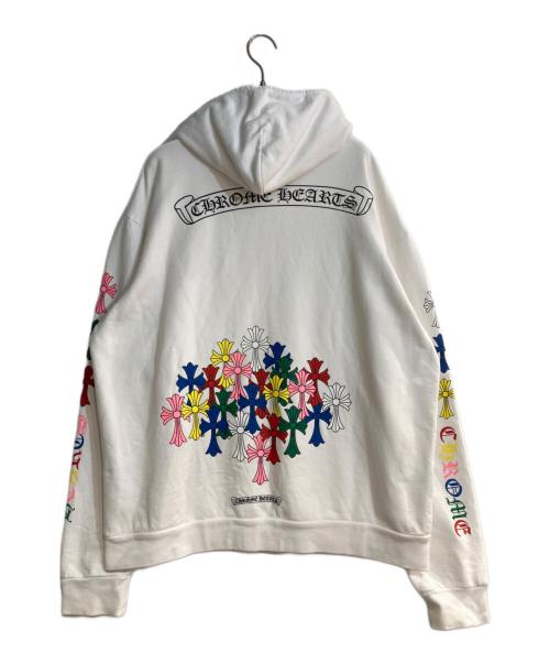 CHROME HEARTS（クロムハーツ）CHROME HEARTS (クロムハーツ) MULTCOL CEM CRS HD PLVR / マルチカラーセメタリークロスプルオーバーパーカー ホワイト サイズ:Ｌの古着・服飾アイテム
