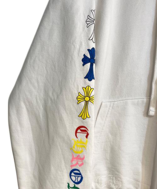 CHROME HEARTS（クロムハーツ）CHROME HEARTS (クロムハーツ) MULTCOL CEM CRS HD PLVR / マルチカラーセメタリークロスプルオーバーパーカー ホワイト サイズ:Ｌの古着・服飾アイテム