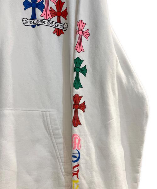CHROME HEARTS（クロムハーツ）CHROME HEARTS (クロムハーツ) MULTCOL CEM CRS HD PLVR / マルチカラーセメタリークロスプルオーバーパーカー ホワイト サイズ:Ｌの古着・服飾アイテム