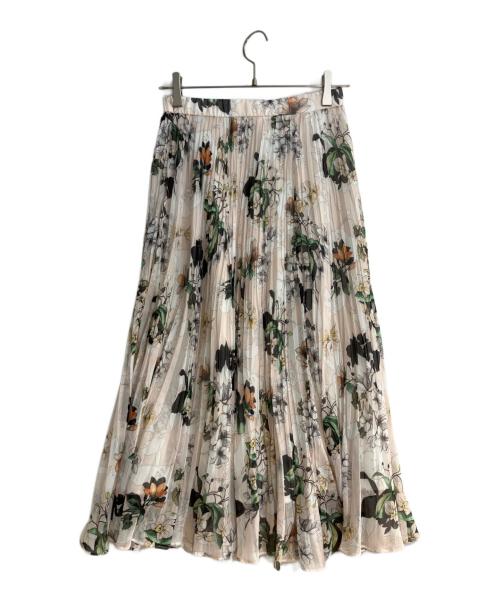 ANAYI（アナイ）ANAYI (アナイ) bouquet プリント プリーツスカート ピンク サイズ:38の古着・服飾アイテム