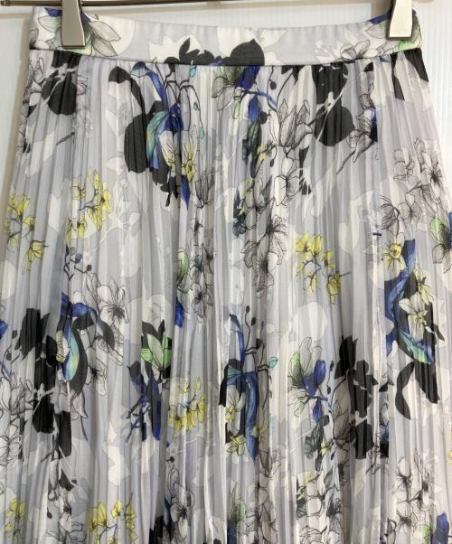 ANAYI（アナイ）ANAYI (アナイ) bouquet プリント プリーツスカート スカイブルー サイズ:Mの古着・服飾アイテム