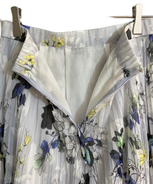 ANAYI（アナイ）ANAYI (アナイ) bouquet プリント プリーツスカート スカイブルー サイズ:Mの古着・服飾アイテム