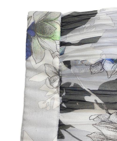 ANAYI（アナイ）ANAYI (アナイ) bouquet プリント プリーツスカート スカイブルー サイズ:Mの古着・服飾アイテム