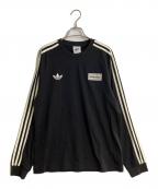 adidas×oasisアディダス×オアシス）の古着「ツアー スリーストライプス 長袖Tシャツ」｜ブラック