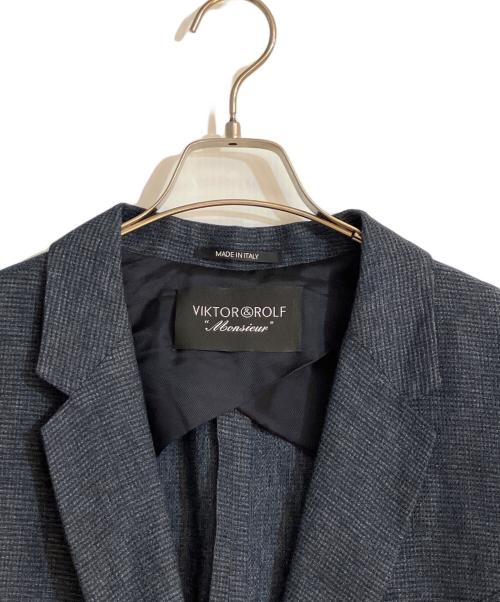 VIKTOR&ROLF（ヴィクター＆ロルフ）VIKTOR&ROLF (ヴィクター＆ロルフ) リネン混ジャケット ネイビー サイズ:36の古着・服飾アイテム