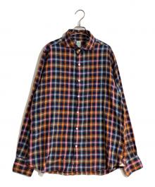 finamore（フィナモレ）の古着「チェックシャツ」｜ネイビー