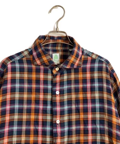 finamore（フィナモレ）Finamore (フィナモレ) チェックシャツ ネイビー サイズ:XLの古着・服飾アイテム