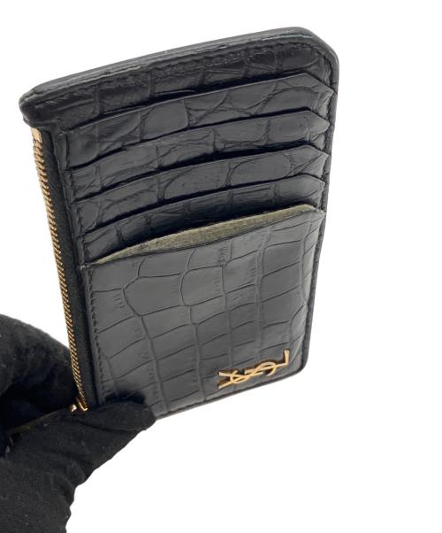 Saint Laurent Paris（サンローランパリ）Saint Laurent Paris (サンローランパリ) タイニーカサンドラ フラグメントジップカードケース ブラックの古着・服飾アイテム
