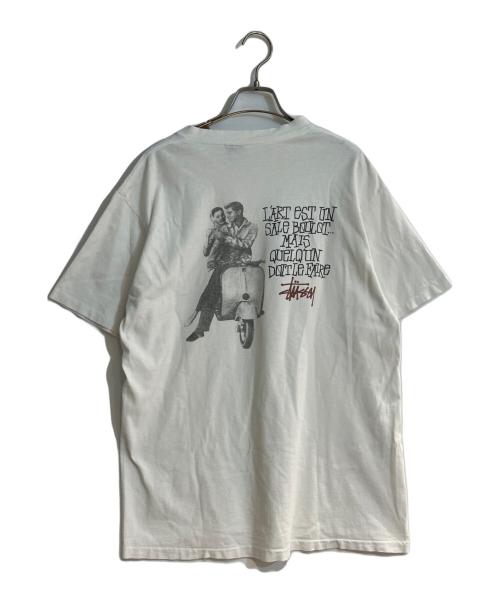 stussy（ステューシー）stussy (ステューシー) ローマの休日プリントtシャツ ホワイト サイズ:Lの古着・服飾アイテム