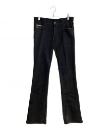 5351 pour les hommes（5351プールオム）の古着「パイソンレザーパッチシューカットデニム」｜ブラック
