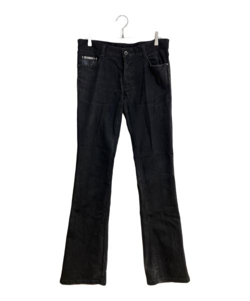 5351 pour les hommes（5351プールオム）5351 pour les hommes (5351プールオム) パイソンレザーパッチシューカットデニム ブラック サイズ:4の古着・服飾アイテム