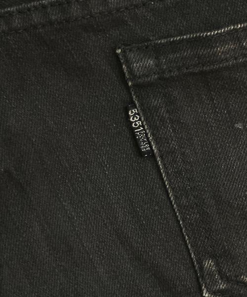 5351 pour les hommes（5351プールオム）5351 pour les hommes (5351プールオム) パイソンレザーパッチシューカットデニム ブラック サイズ:4の古着・服飾アイテム