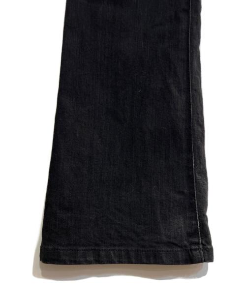 5351 pour les hommes（5351プールオム）5351 pour les hommes (5351プールオム) パイソンレザーパッチシューカットデニム ブラック サイズ:4の古着・服飾アイテム