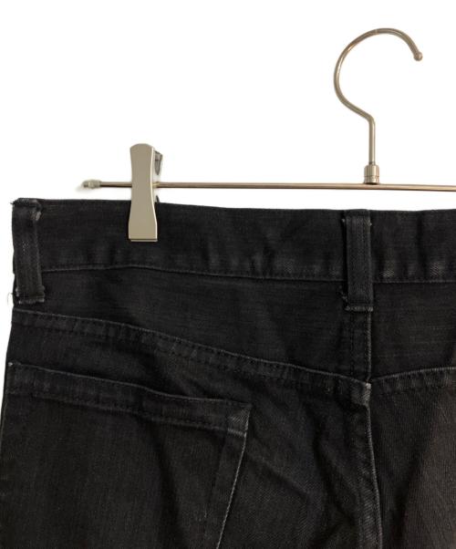 5351 pour les hommes（5351プールオム）5351 pour les hommes (5351プールオム) パイソンレザーパッチシューカットデニム ブラック サイズ:4の古着・服飾アイテム