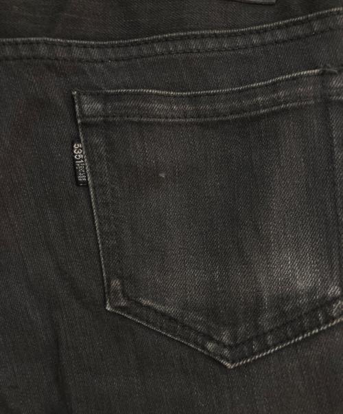5351 pour les hommes（5351プールオム）5351 pour les hommes (5351プールオム) パイソンレザーパッチシューカットデニム ブラック サイズ:4の古着・服飾アイテム
