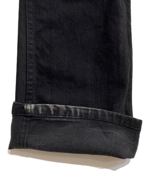 5351 pour les hommes（5351プールオム）5351 pour les hommes (5351プールオム) パイソンレザーパッチシューカットデニム ブラック サイズ:4の古着・服飾アイテム