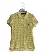 POLO RALPH LAURENポロ・ラルフローレン）の古着「ポニー刺繍ケーブルニットポロシャツ」｜イエロー