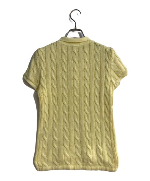 POLO RALPH LAUREN（ポロ・ラルフローレン）POLO RALPH LAUREN (ポロ・ラルフローレン) ポニー刺繍ケーブルニットポロシャツ イエロー サイズ:Sの古着・服飾アイテム