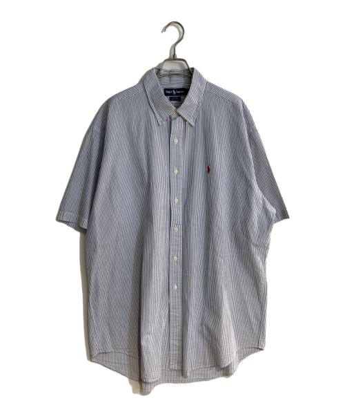 POLO RALPH LAUREN（ポロ・ラルフローレン）POLO RALPH LAUREN (ポロ・ラルフローレン) BLAKEシアサッカー半袖ボタンダウンシャツ ブルー サイズ:XLの古着・服飾アイテム