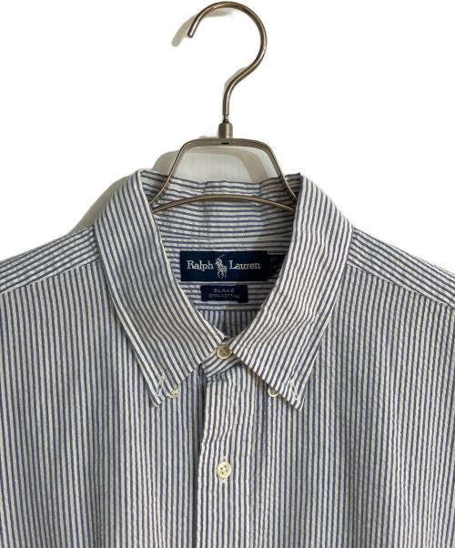 POLO RALPH LAUREN（ポロ・ラルフローレン）POLO RALPH LAUREN (ポロ・ラルフローレン) BLAKEシアサッカー半袖ボタンダウンシャツ ブルー サイズ:XLの古着・服飾アイテム