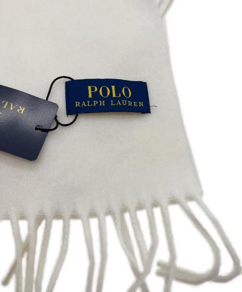 POLO RALPH LAUREN（ポロ・ラルフローレン）POLO RALPH LAUREN (ポロ・ラルフローレン) イタリアンバージンウールフリンジマフラー ベージュ 未使用品の古着・服飾アイテム