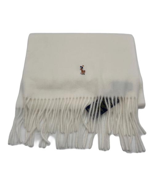 POLO RALPH LAUREN（ポロ・ラルフローレン）POLO RALPH LAUREN (ポロ・ラルフローレン) イタリアンバージンウールフリンジマフラー ベージュ 未使用品の古着・服飾アイテム